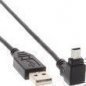Mini-USB 2.0 Kabel, 5m, 90° abgewinkelter Stecker A auf Mini-B Stecker, schwarz, InLine®