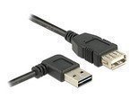 DELOCK Kabel EASY USB 2.0-A linksrechts gewinkelt Stecker > USB 2.0-A Buchse 1 m - Hochwertiges USB 2.0-A Kabel, linksrechts gewinkelt, 1 m Länge