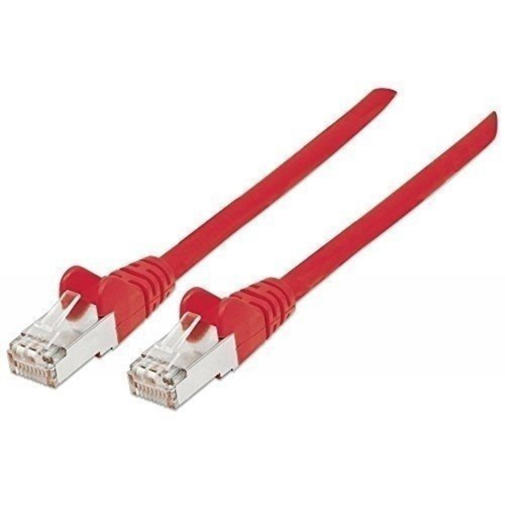 INTELLINET Netzwerkkabel Cat6A S/FTP CU LS0H 5m - Rot, RJ-45 Stecker / RJ-45 Stecker, vergoldete Kontakte