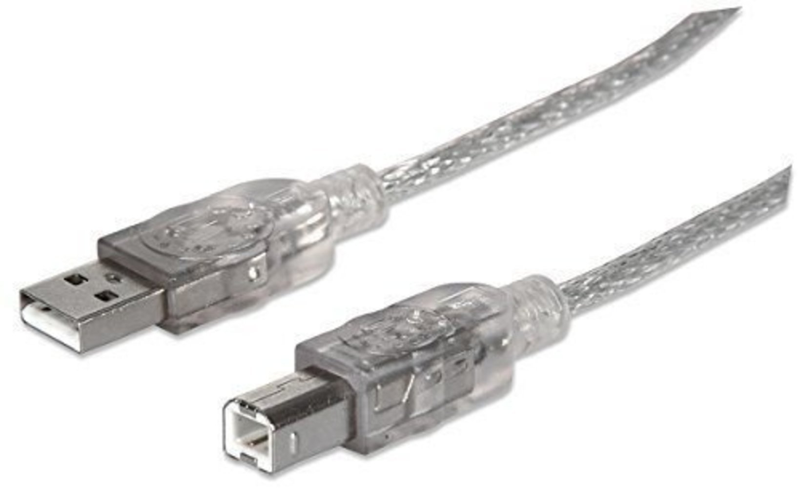  Produkttitel: Hochwertiges 3m langes silbernes USB-Kabel Manhattan A->B St/St