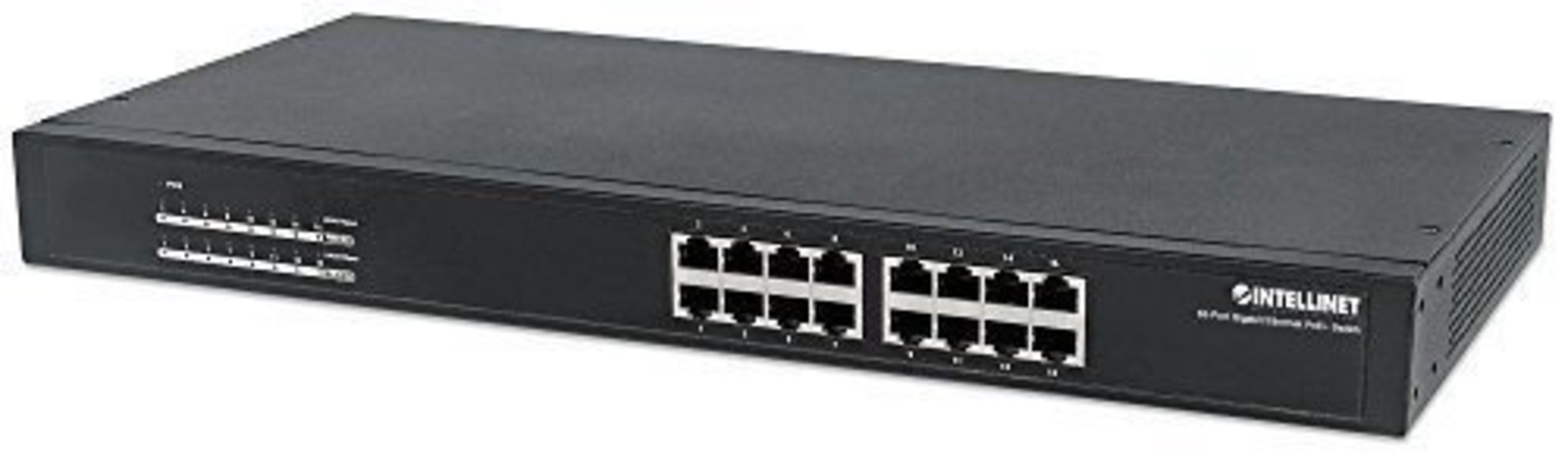 INTELLINET 16-Port Gigabit Ethernet PoE+ Switch Endspan 19 Zoll Rackmount