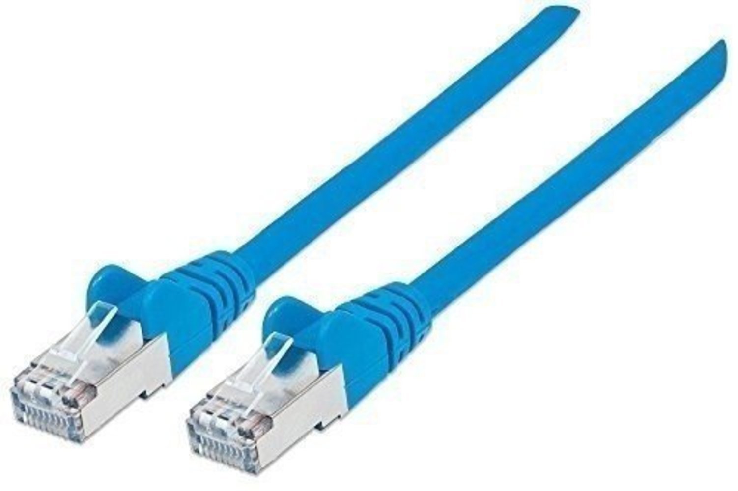 INTELLINET Netzwerkkabel Cat6 S/FTP LS0H 0.5m Blau – RJ-45 Stecker mit vergoldeten Kontakten