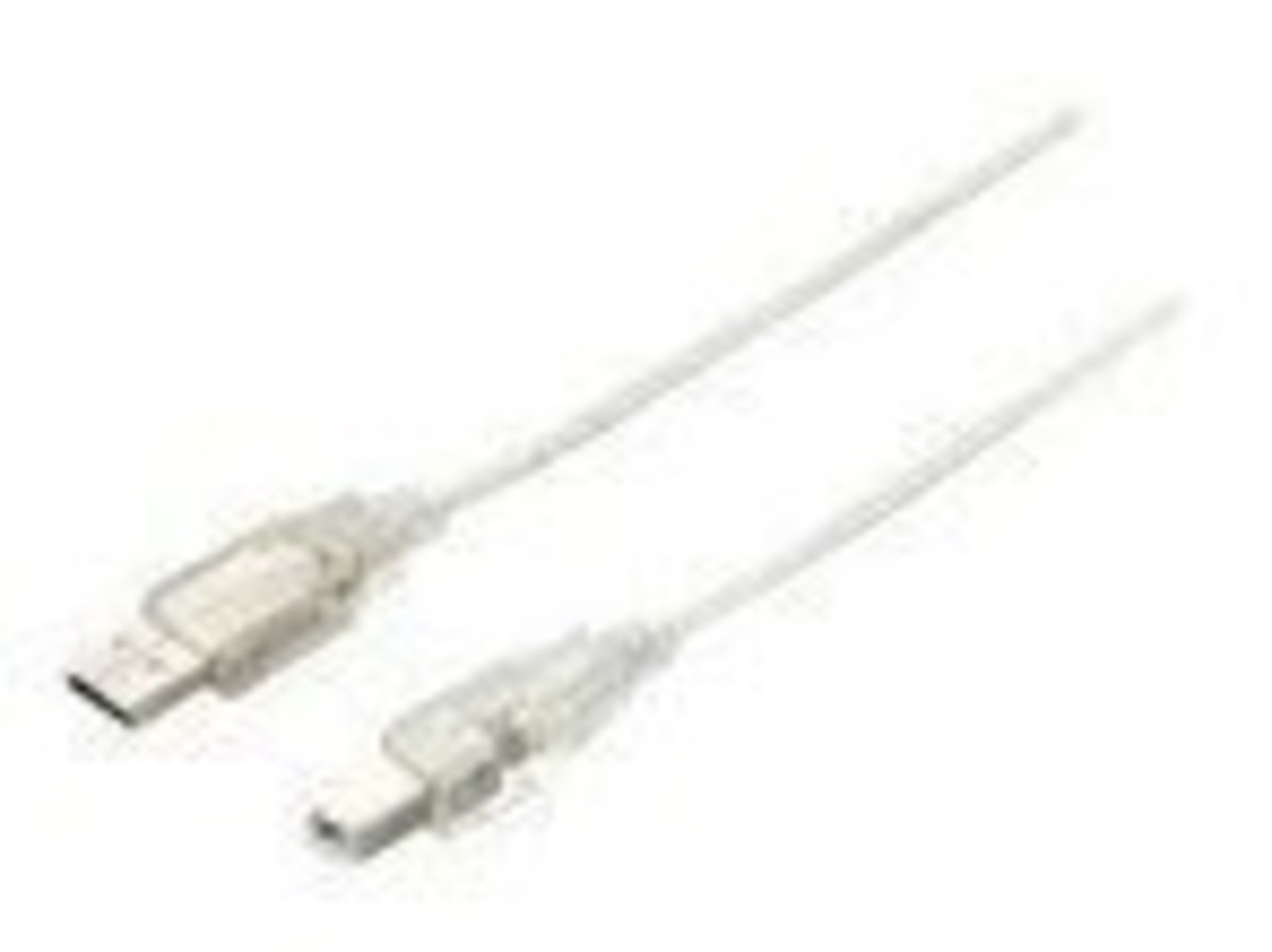 EQUIP USB 2.0 Kabel A->B 1m S/S silbertransparent - Hochwertiges USB Kabel für schnelle Datenübertragung - 1 Meter Länge
