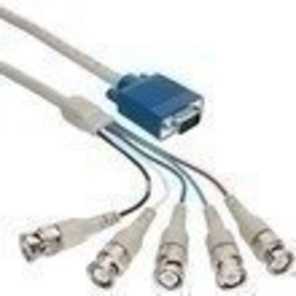 InLine® VGA BNC Kabel 5x BNC Stecker an 15pol HD Stecker 3m - Hohe Qualität, Langlebig und HD-Übertragungssicherheit 3m VGA BNC Kabel
