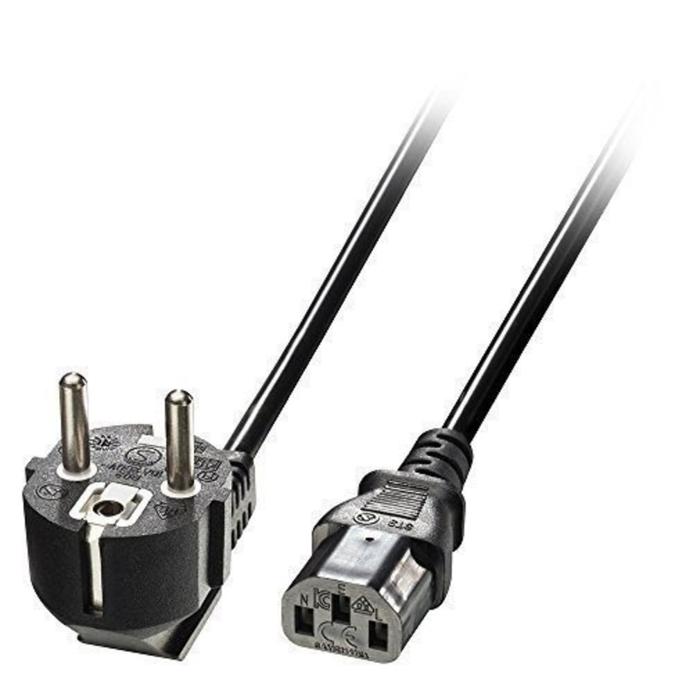 Lindy IEC-Netzkabel 3m mit Schuko-Winkelstecker und IEC320C13 Anschluss - Hochwertiges und langlebiges Netzkabel für eine zuverlässige Stromversorgung