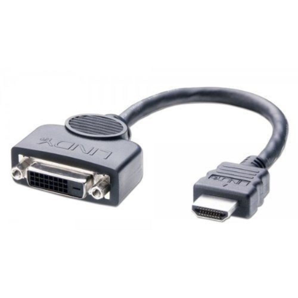 Lindy HDMI/DVI-D Adapterkab.0.2m M/F HDTV & HDCP kompatibel