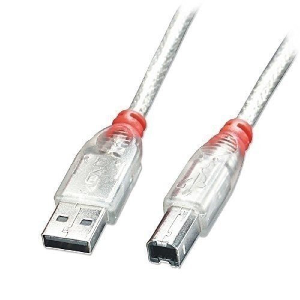 Lindy USB 2.0 Kabel Typ A/B transparent 0.5m Typ A/B M/M