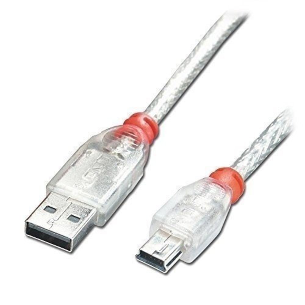 Lindy USB 2.0 Kabel A/Mini-B transparent 2m USB High Speed
