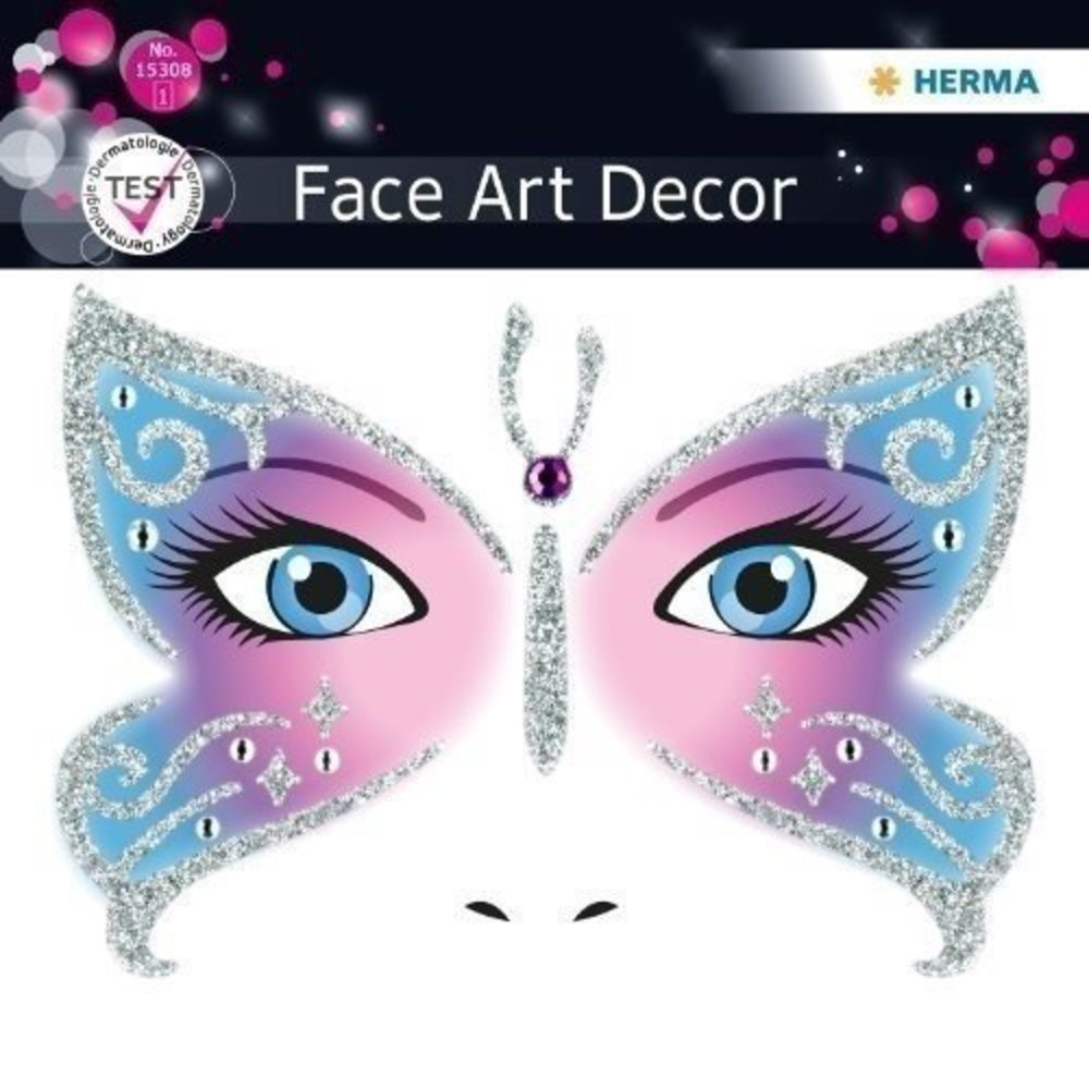 HERMA Face Art Sticker Butterfly - Playful and Colorful Butterfly Design for Fantastic Face Decorations