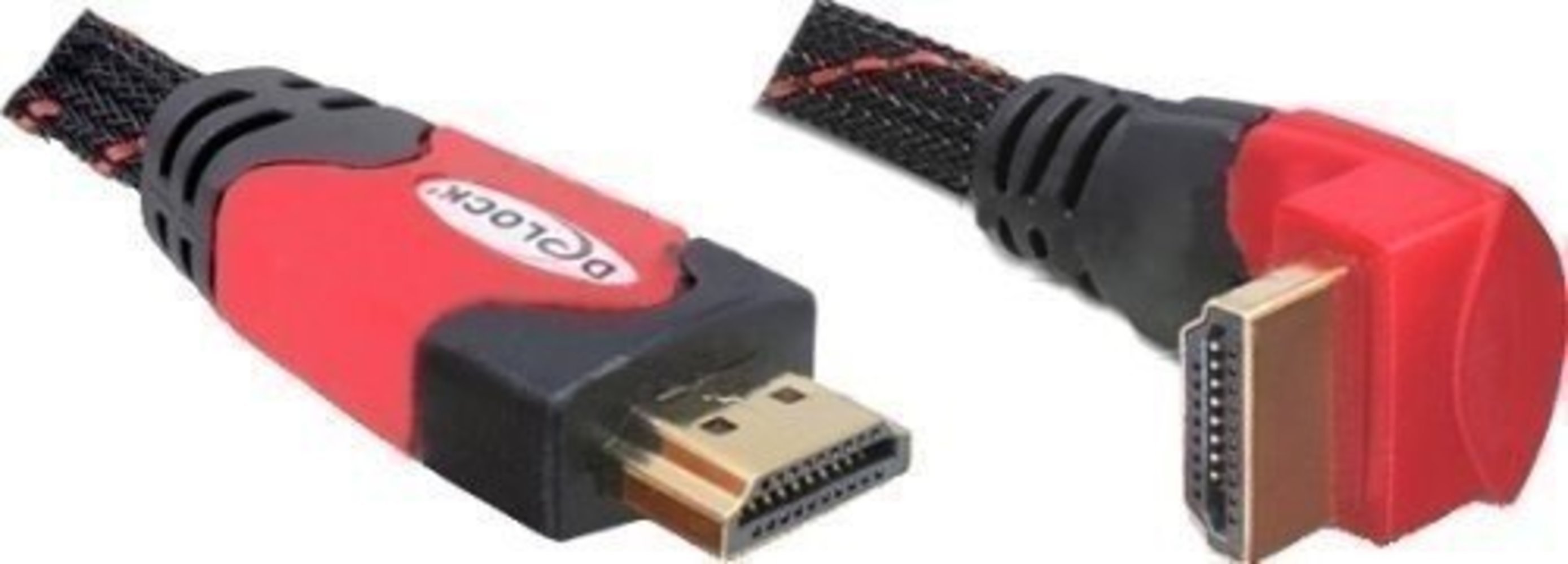 HDMI Kabel Delock Ethernet A->A St/St 2m 90ø unten 4K