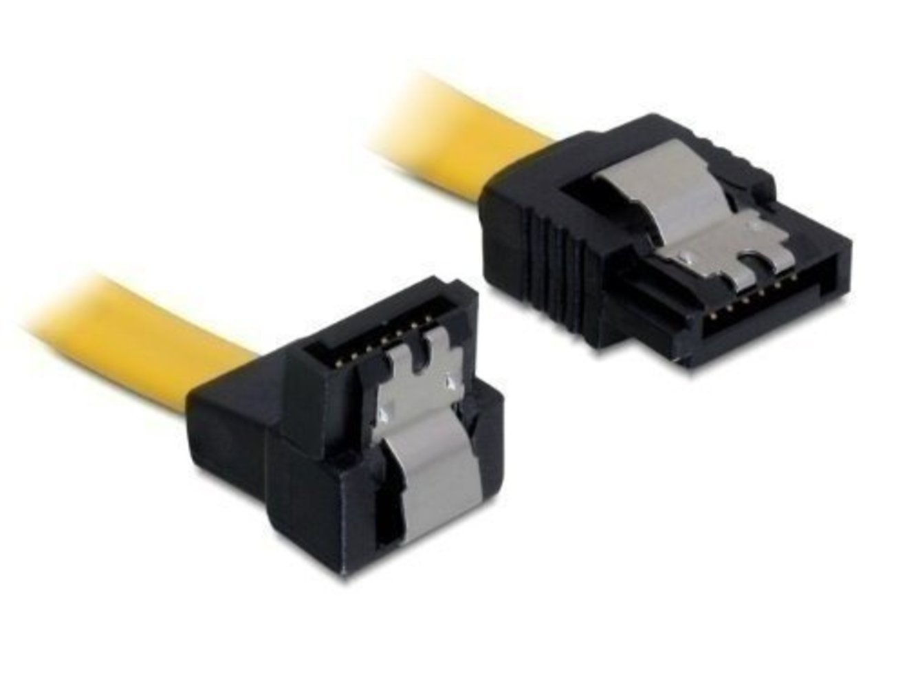 DELOCK Kabel SATA 6Gb/s 70cm - Hochwertiges gelbes SATA Kabel mit Metallsteckern - Unverzichtbares Zubehör für schnelle Datenübertragung