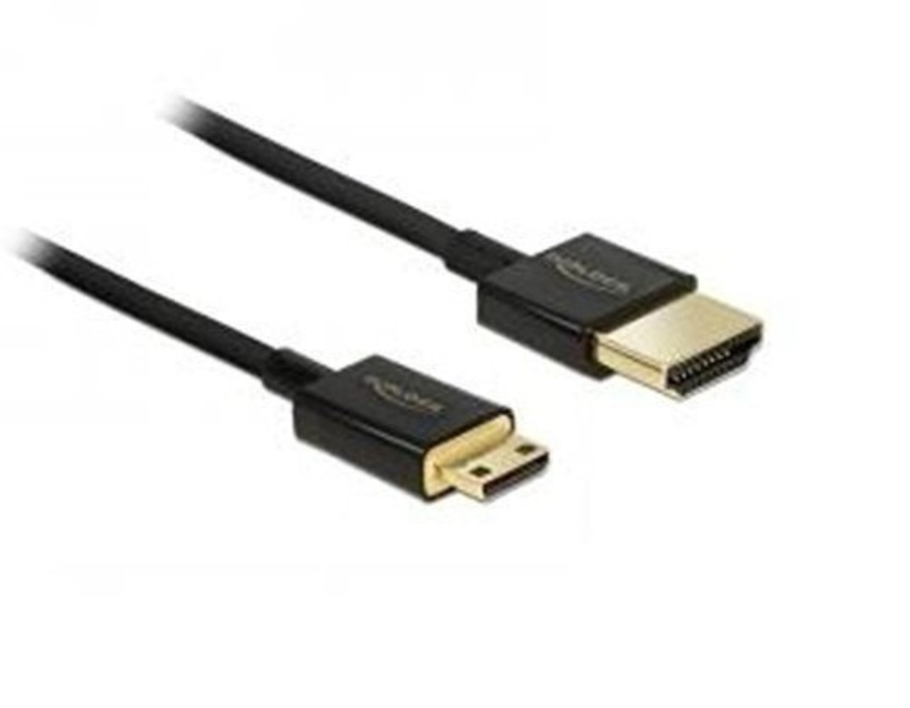 DeLOCK Slim Premium - Video-/Audio-/Netzwerkkabel - HDMI - 36 AWG - HDMI 19-polig (M) - bis - Mini-HDMI 19-polig (M) - 2 m - Dreifachisolierung - Schwarz