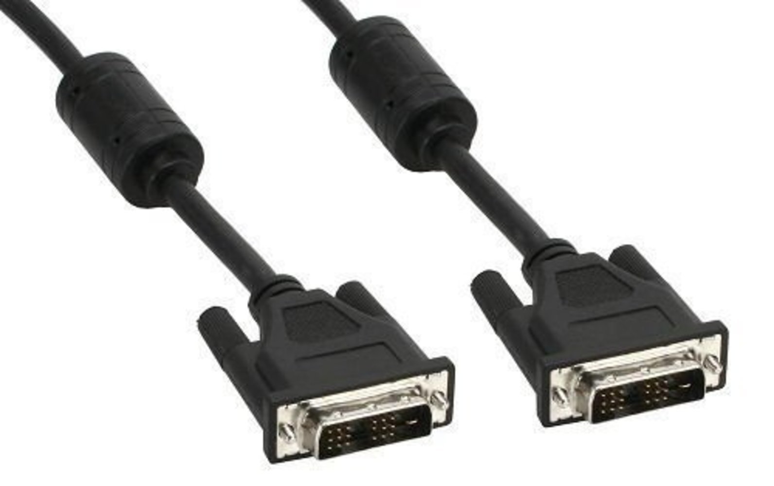 InLine® DVI-D Kabel digital 18+1 Stecker / Stecker Single Link 2 Ferrite 5m - Hochwertiges DVI-D Kabel für gestochen scharfe digitale Bildübertragung