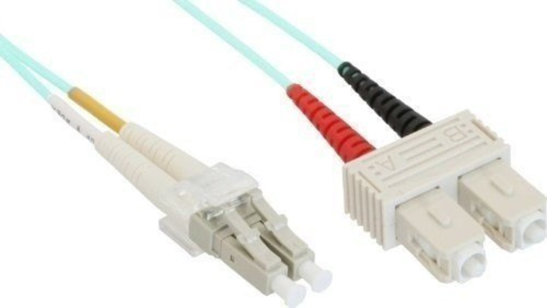 InLine® LWL Duplex Kabel LC/SC 50/125µm OM4 3m - Hochwertiges OM4 LWL Duplex Kabel mit 3m Länge und LC/SC Anschlüssen