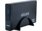 Aixcase Gehäuse 8.9cm (3.5 Zoll) SATA USB3.0 ALU blackline TÜV/GS - Hochwertiges Aluminium Gehäuse mit USB 3.0 für schnelle Datenübertragung - Schwarz