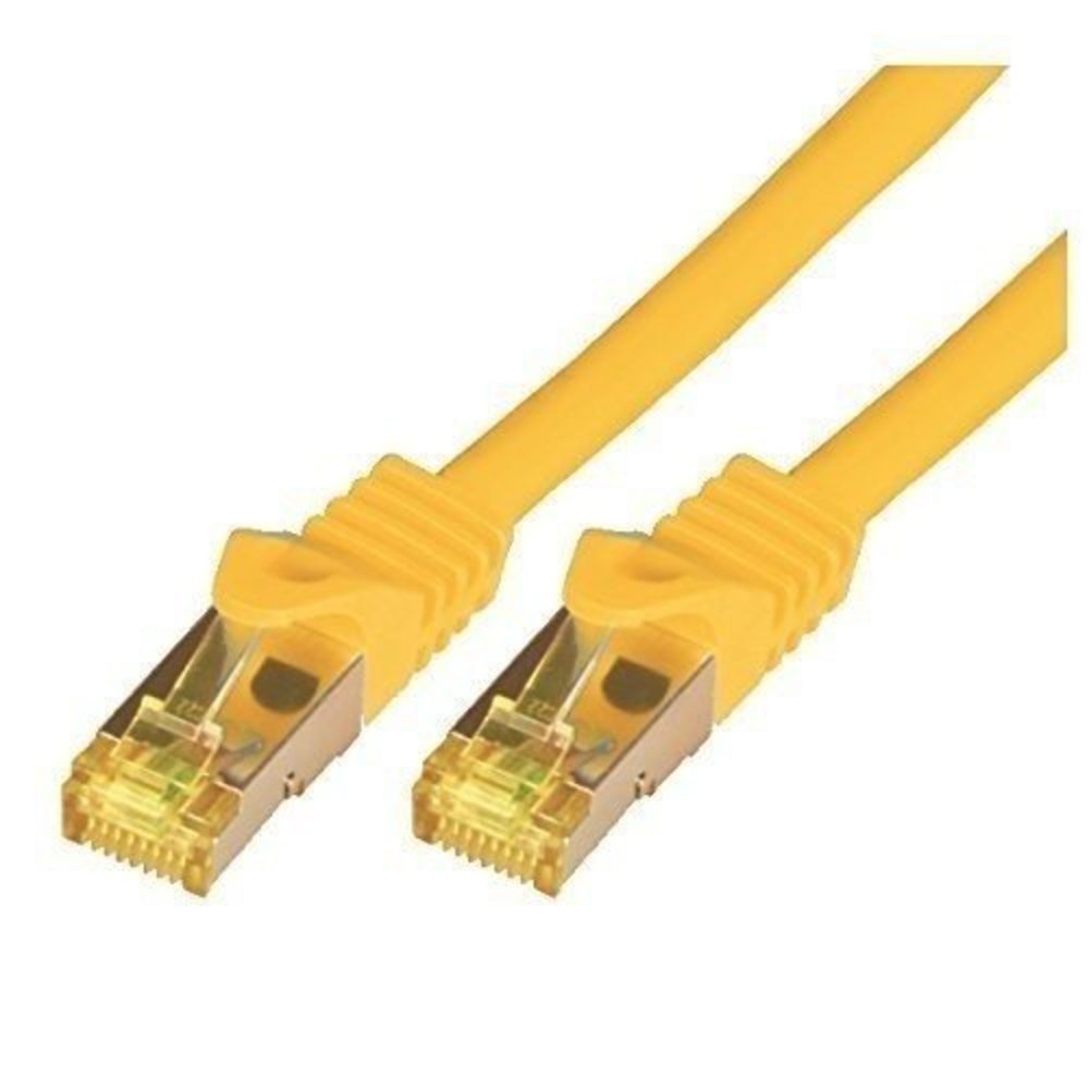 MCab CAT7 S-FTP-PIMF-LSZH-20.0M-YEL: Netzkabel mit einer Länge von 20,0 Metern in Gelb, geschirmt und mit LSZH-Mantel