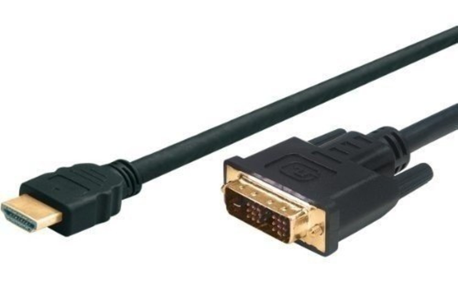 JOUJYE HDMI/DVI-D Adapterkabel 2m - HDMI Stecker A / DVI-D Stecker 18+1 - Vergoldet - Hochdichte 3-fach Abschirmung - HDCP Konform