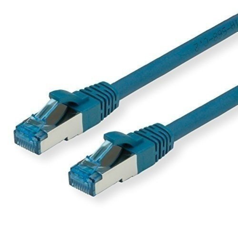 VALUE S/FTP-Patchkabel Kat.6a blau 0.5 m - Hochwertiges Netzwerkkabel für schnelle und sichere Datenübertragung