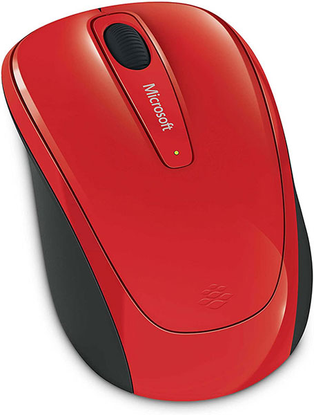 Microsoft Drahtlose Mobile Maus 3500 in Rot - Kabellose 2,4 GHz USB 2.0 Maus GMF-00293