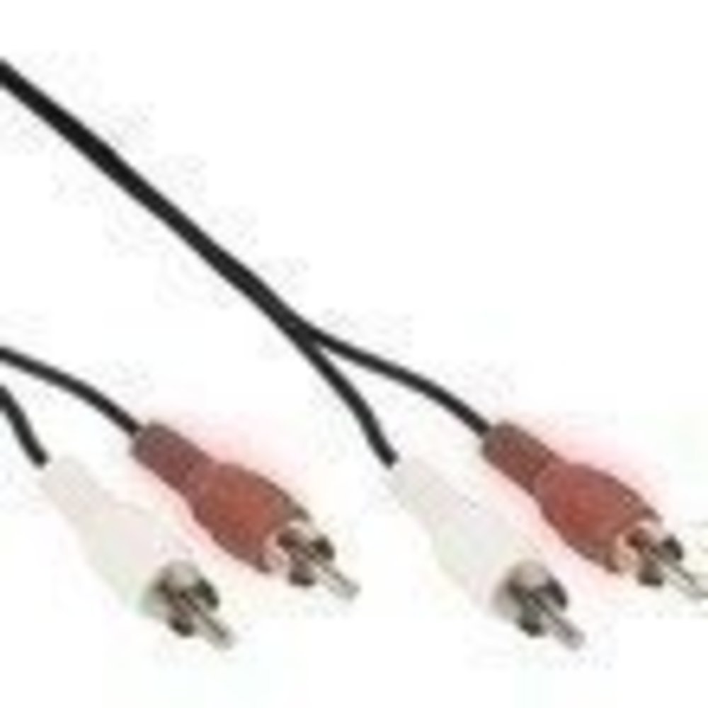 InLine® Cinch Kabel 2x Cinch Stecker / Stecker 2m - Hohe Qualität, Rauschfreie Audiowiedergabe, Praktisches 2 Meter Länge