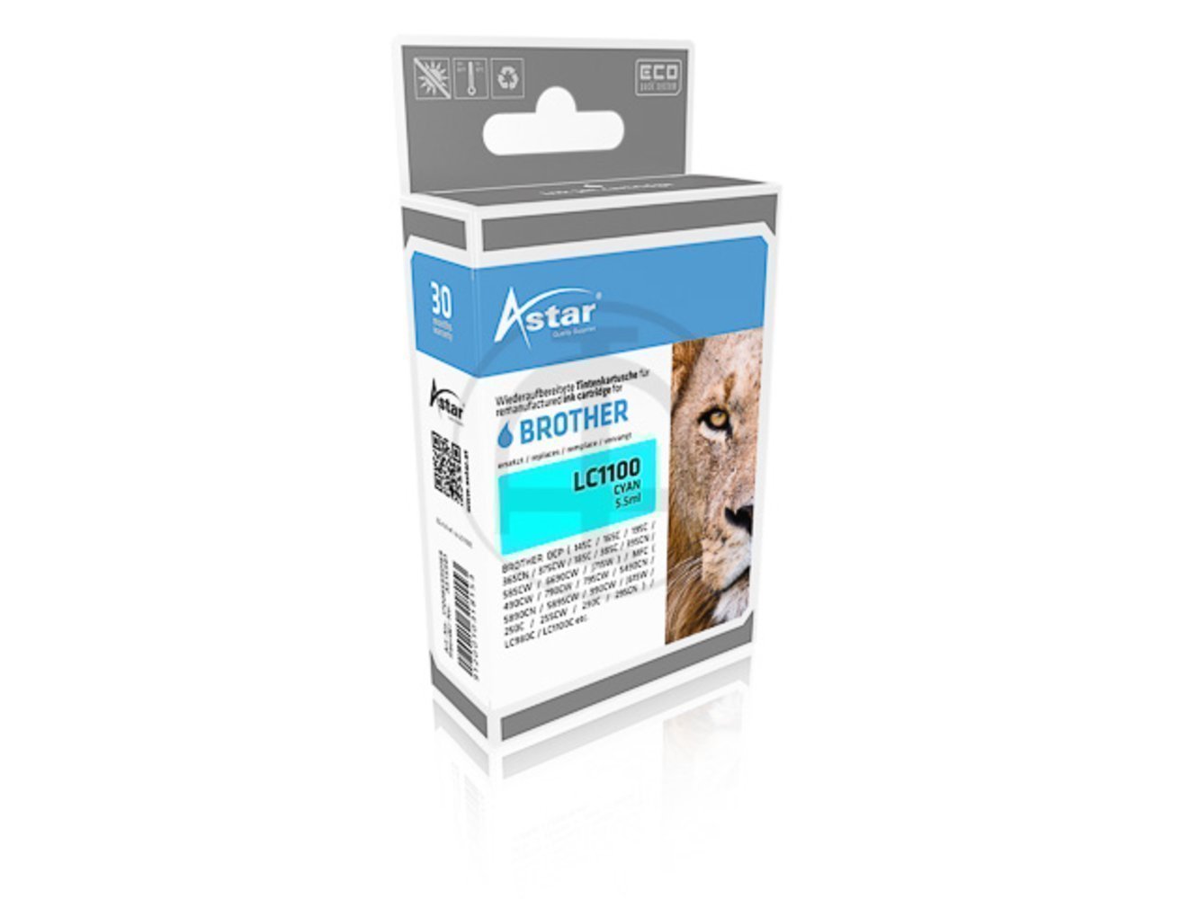 Astar Tintenpatrone LC1100C LC980C mit 325 Seiten und 5,5 ml