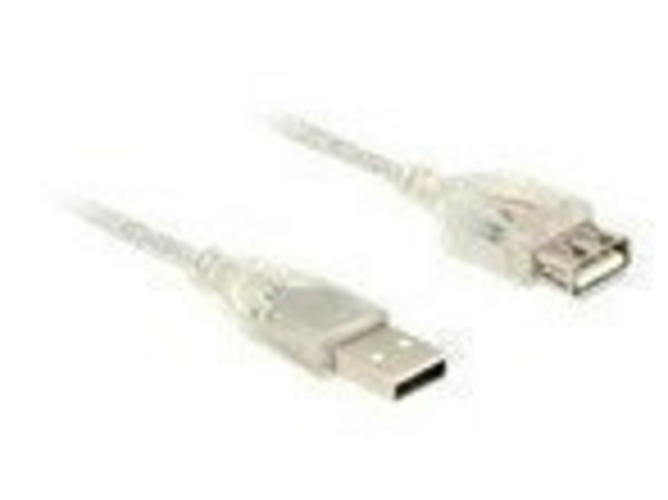DELOCK Verlängerungskabel USB 2.0 Typ-A Stecker > USB 2.0 Typ-A Buchse 0.5 m transparent - hochwertiges und langlebiges USB Verlängerungskabel