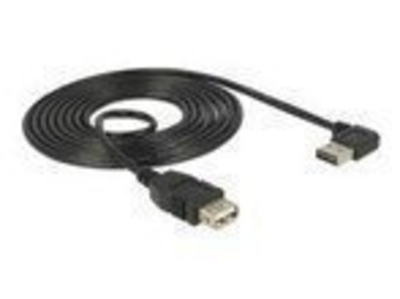DELOCK Kabel EASY USB 2.0-A linksrechts gewinkelt Stecker > USB 2.0-A Buchse 1 m - Hochwertiges USB 2.0-A Kabel, linksrechts gewinkelt, 1 m Länge