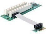 Delock PCIe Riser Karte mit 2 x PCI 32bit/5V Links und 9cm Kabel - Hochwertige PCIe Riser Karte für erweiterte Anschlussmöglichkeiten