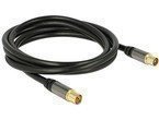 DELOCK Kabel IEC Stecker > IEC Buchse RG-6/U 2 m - Hochwertiges 2 m langes Kabel für optimale Signalübertragung