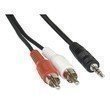 InLine® Cinch/Klinke Kabel, 2x Cinch Stecker an 3.5mm Klinke Stecker, 2m - Hohe Qualität und Zuverlässigkeit für beste Audioübertragung