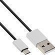 InLine® Micro-USB 2.0 Kabel USB-A Stecker an Micro-B Stecker schwarz/Alu flexibel 5m