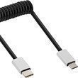 InLine® USB 2.0 Spiralkabel Typ C Stecker an Micro-B Stecker schwarz/Alu flexibel 0.5m
