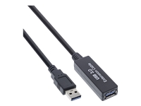 InLine® 20m Schwarz Aktive USB 3.2 Gen.1 Verlängerungskabel, Stecker A auf Buchse A