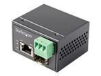 STARTECH.COM PoE+ Industrial Media Converter 30W - Medienkonverter LWL - SM/MM Glasfaser auf Kupfer Gigabit Mini IP-30