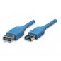 Techly USB3.0 Verlängerungskabel Stecker/Buchse TypA 3m blau